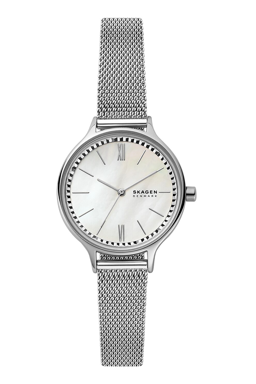 Skagen, Ceas de otel inoxidabil cu bratara cu model plasa, Argintiu