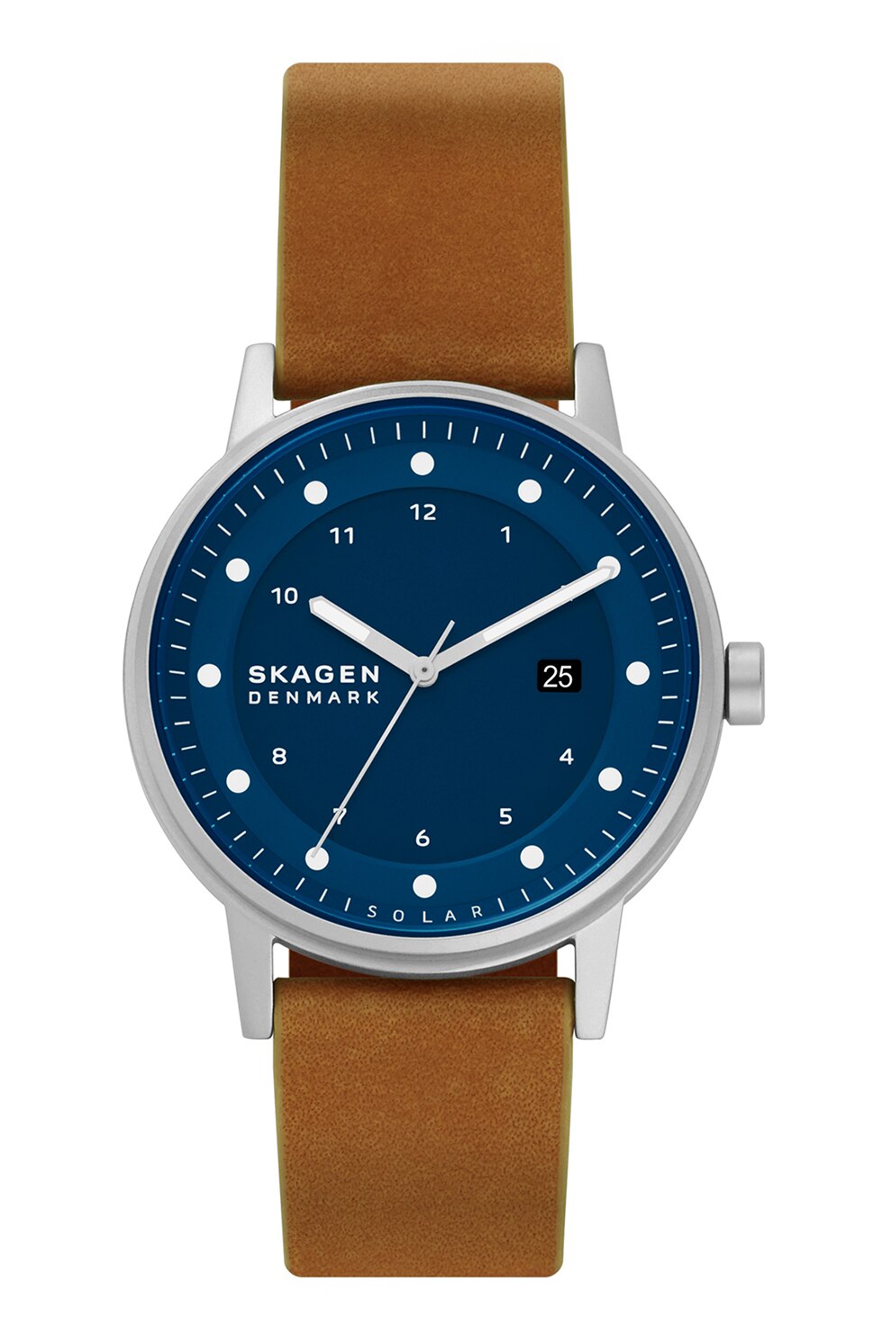 Skagen, Ceas cu o curea de piele si incarcare solara, Maro scortisoara
