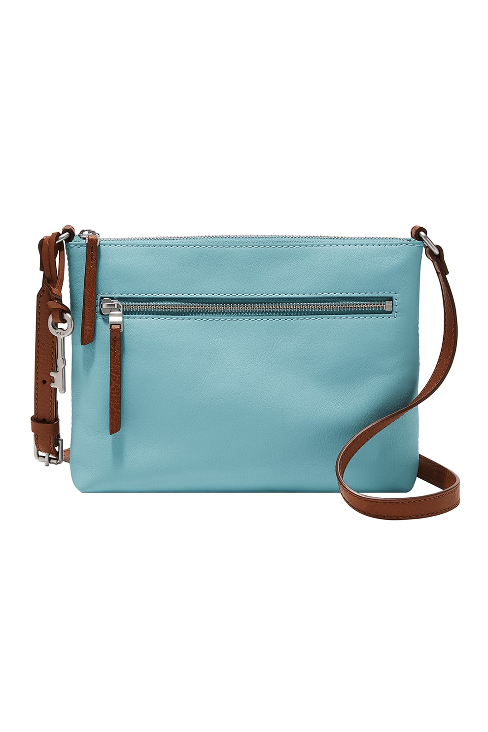 Fossil, Geanta crossbody de piele ecologica cu doua nuante Fiona, Bleu/maro