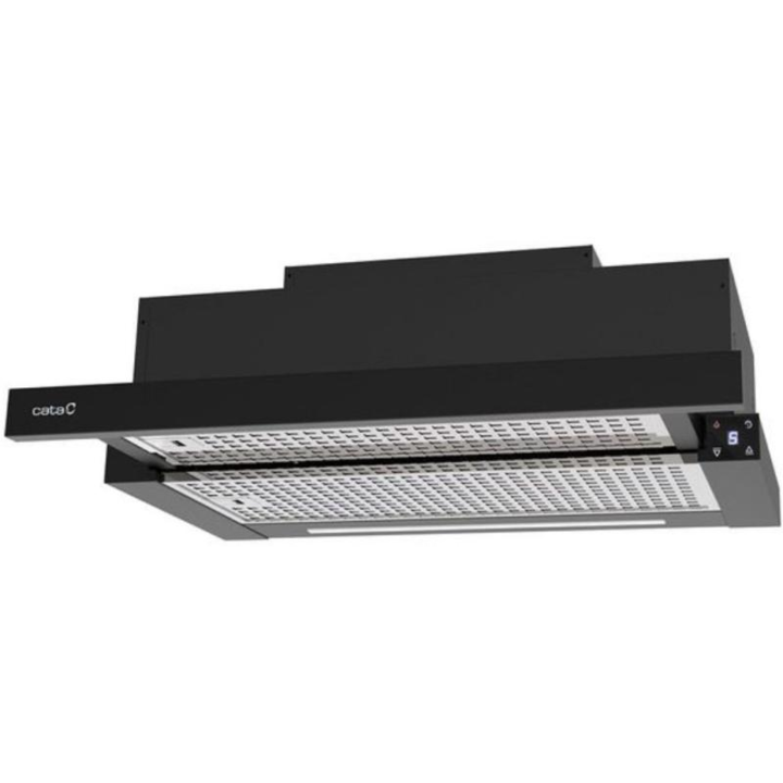 Hota incorporabila telescopica CATA TFH 6630 BK, 1 motor, 605 m3/h, L 60 cm, Negru