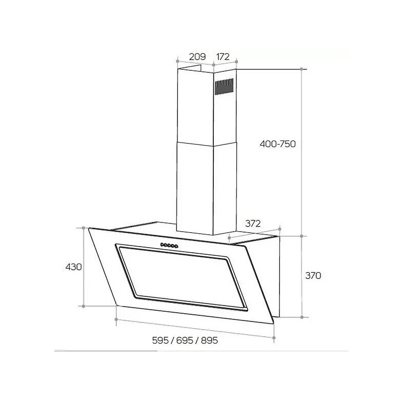 Hota decorativa, Taurus G90BKAL, 650 m³/h, 3 viteze, 200 W, L 90 cm, Negru  - eMAG.ro
