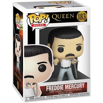 Figurina - Queen - Freddie Mercury - Radio Gaga, Alb, 9.5 cm Figurina - Queen - Freddie Mercury - Radio Gaga, Alb, 9.5 cm