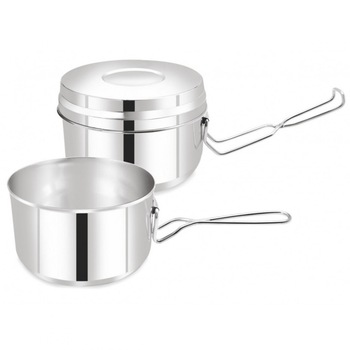 Set de alimente pentru camping Kinghoff KH 1373, 2 piese, Inox, Argintie Set de alimente pentru camping Kinghoff KH 1373, 2 piese, Inox, Argintie