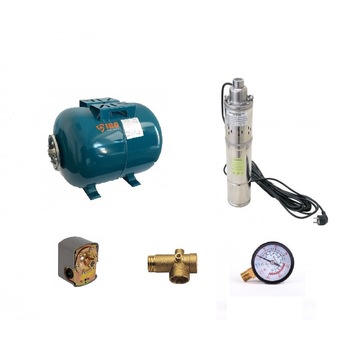 Sistem hidrofor, H60M, cu pompa Micul Fermier GF-1709, 0,79KW, vas expansiune 24 litri, presostat electronic, racord 5 cai, manometru Sistem hidrofor, H60M, cu pompa Micul Fermier GF-1709, 0,79KW, vas expansiune 24 litri, presostat electronic, racord 5 cai, manometru