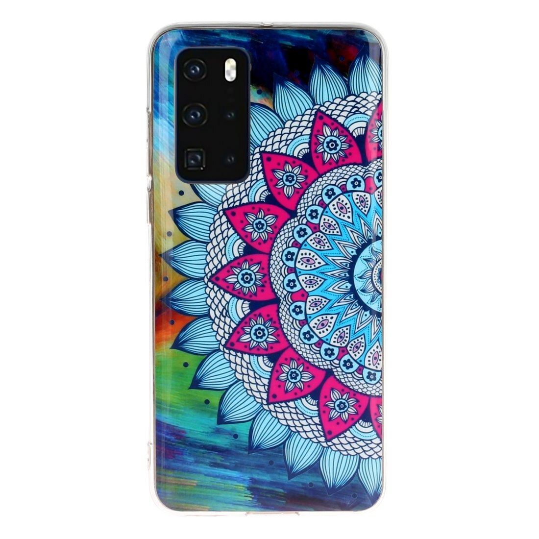 Husa silicon compatibila cu Huawei P40 Fosforescent model Mandala, Silicon, TPU Viceversa