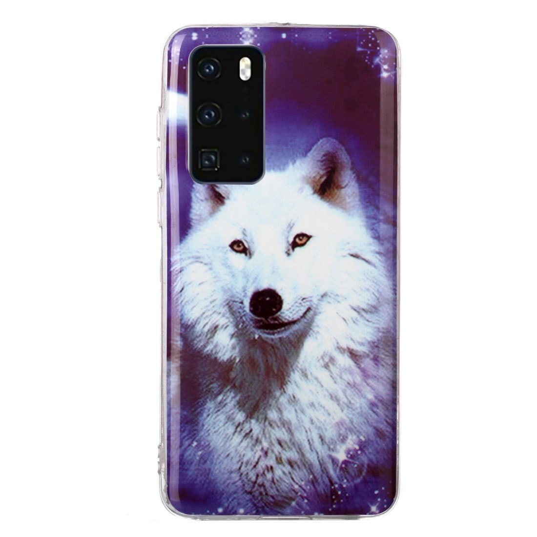 Husa silicon compatibila cu Huawei P40 Fosforescent model White Wolf, Silicon, TPU Viceversa