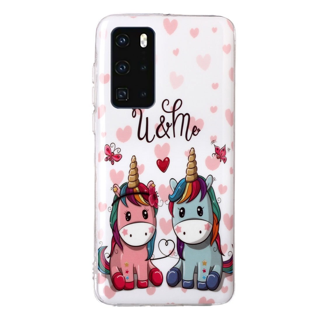 Husa silicon compatibila cu Huawei P40 Fosforescent model Unicorn Love, Silicon, TPU Viceversa
