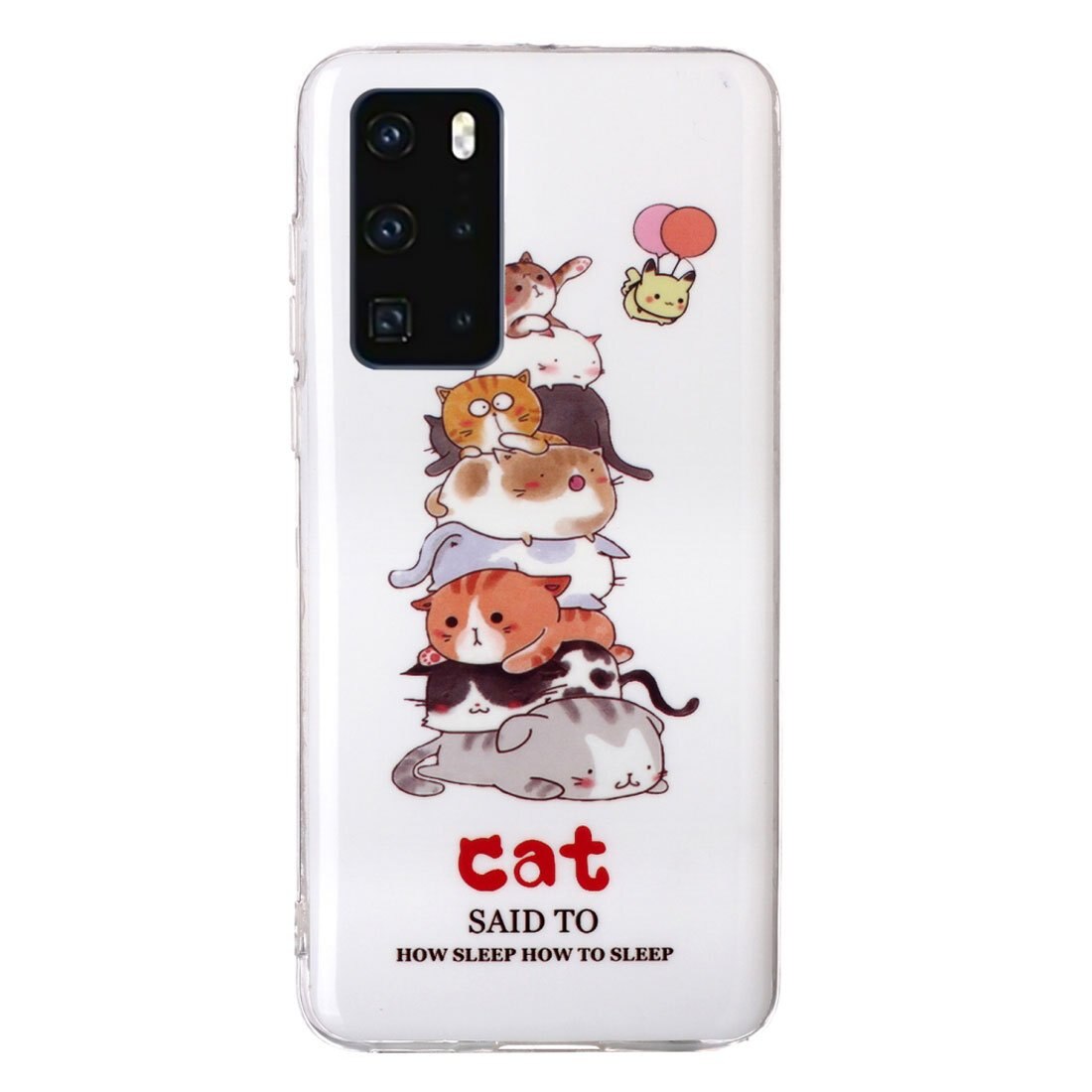 Husa silicon compatibila cu Huawei P40 Fosforescent model Cat Pille, Silicon, TPU Viceversa
