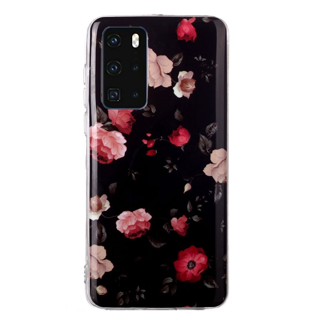 Husa silicon compatibila cu Huawei P40 Fosforescent model Blooming Roses, Silicon, TPU Viceversa
