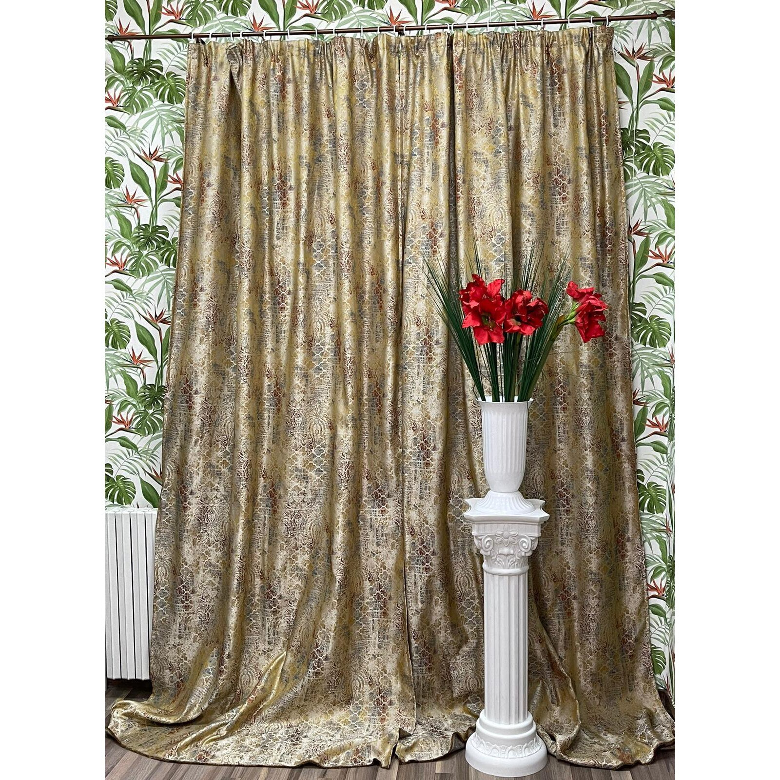Set doua draperii bej auriu 