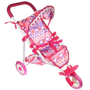 Carucior de jucarie pentru papusi, cu inimioare, 60 cm - 33881M Carucior de jucarie pentru papusi, cu inimioare, 60 cm - 33881M