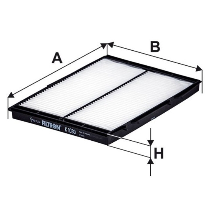 Pollenszűrő FILTRON K1030, 250x176x18mm, por és szennyeződések elleni védelem