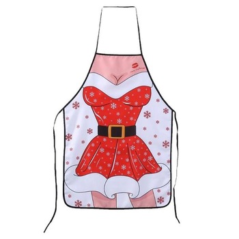 Sort de Bucatarie, Model Craciunita pentru Femei, Marime Universala, Culoare Alb/Rosu Sort de Bucatarie, Model Craciunita pentru Femei, Marime Universala, Culoare Alb/Rosu