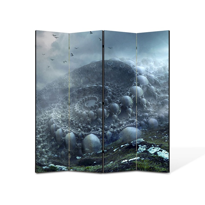 Paravan 4 piese Premium TrueColor, Art Star, Univers necunoscut, Panza pe cadru de lemn, Decoratiuni Moderne pentru Casa, 4 Panouri de 45x180, 180 x 180 cm