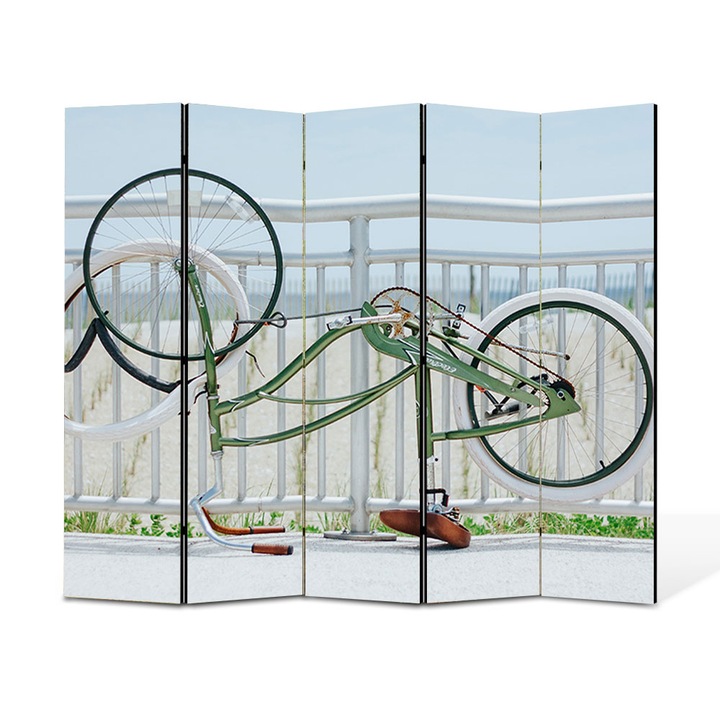 Paravan 5 piese Premium TrueColor, Art Star, Cu susul in jos, Abstract, Panza pe cadru de lemn, Decoratiuni Moderne pentru Casa, 5 Panouri de 35x180, 175 x 180 cm