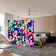 Paravan 5 piese Premium TrueColor, Art Star, Bomboane, Abstract, Panza pe cadru de lemn, Decoratiuni Moderne pentru Casa, 5 Panouri de 45x180, 225 x 180 cm