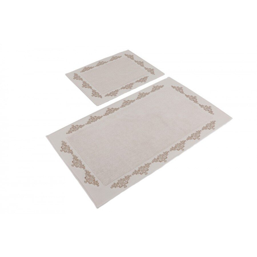 Set 2 covorase baie bumbac 100%, 60x100 cm, 50x60 cm, Hobby Home, Sapphire Cream (Crem)