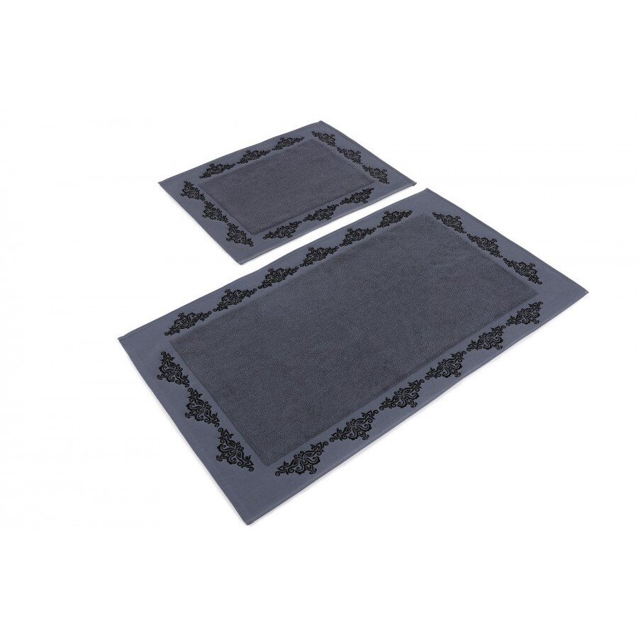 Set 2 covorase baie bumbac 100%, 60x100 cm, 50x60 cm, Hobby Home, Sapphire Dark Blue (Bleumarin)