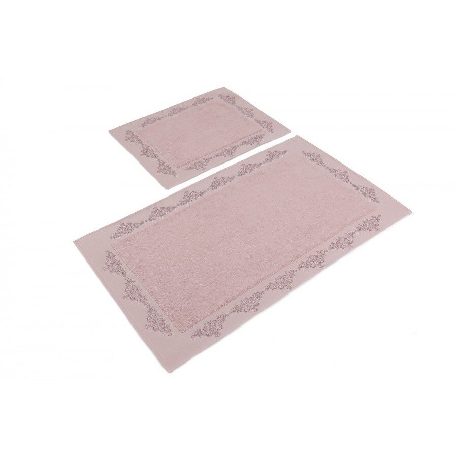 Set 2 covorase baie bumbac 100%, 60x100 cm, 50x60 cm, Hobby Home, Sapphire Powder (Roz Pudra)