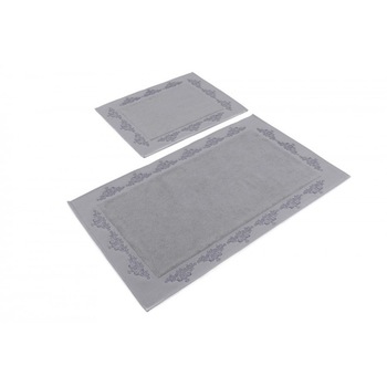 Set 2 covorase baie bumbac 100%, 60x100 cm, 50x60 cm, Hobby Home, Sapphire Grey (Gri) Set 2 covorase baie bumbac 100%, 60x100 cm, 50x60 cm, Hobby Home, Sapphire Grey (Gri)