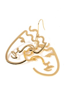 Cercei dama Mosselle, otel placat cu aur 18k, fara sistem inchidere Cercei dama Mosselle, otel placat cu aur 18k, fara sistem inchidere