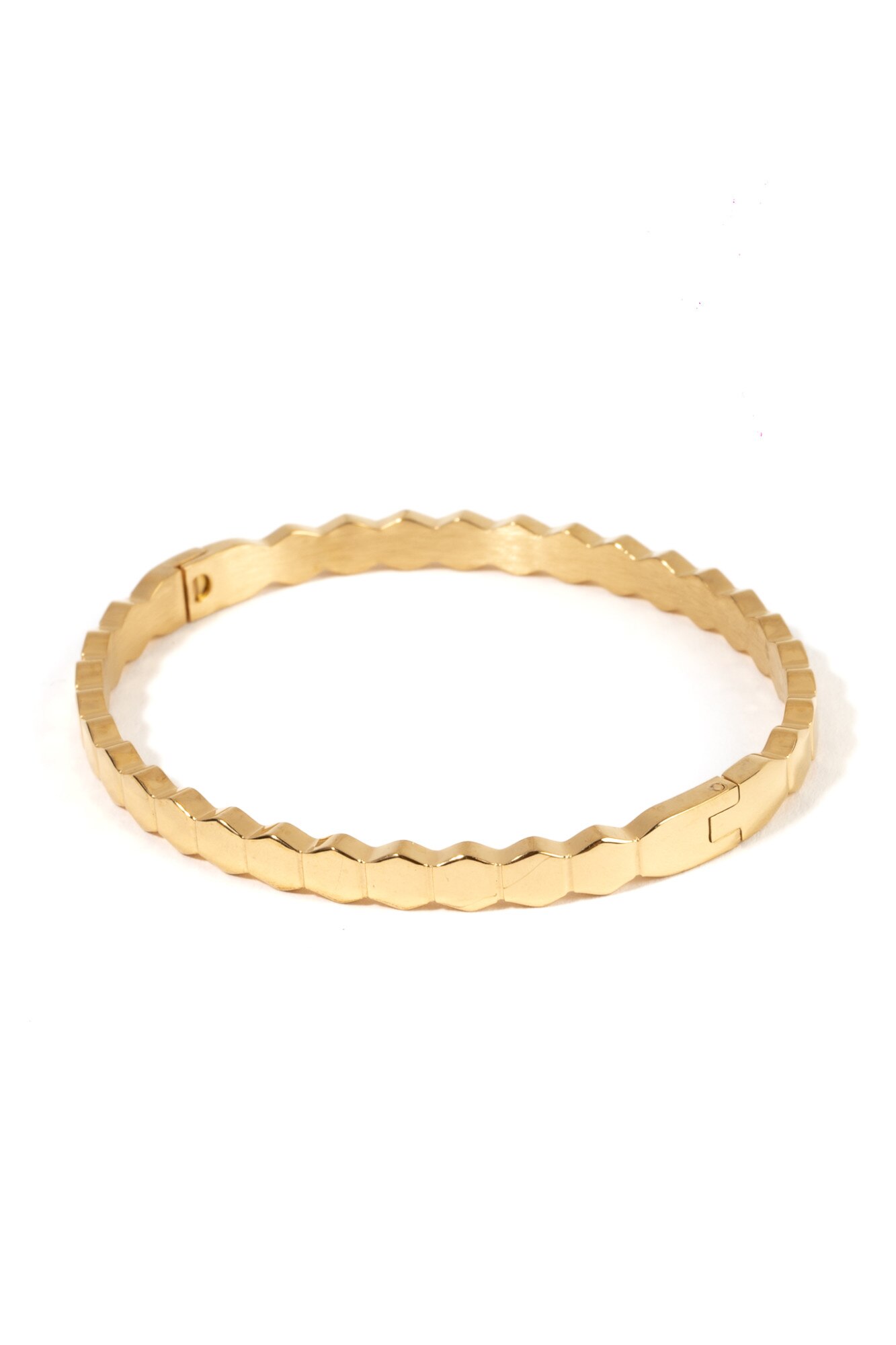 Bratara fixa Mosselle, otel inoxidabil, placat cu aur 18k