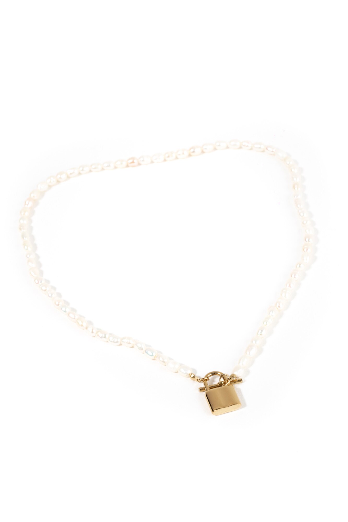 Colier lacat Mosselle, placat cu aur 18k, perle naturale