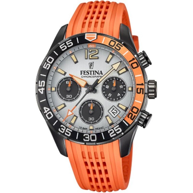 Ceas barbatesc Festina F20518/1, Cristal mineral, Otel inoxidabil, 10 ATM, Multicolor