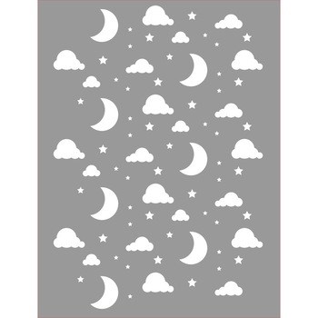 Sablon 590*450mm Refolosibil Repetitiv Norisori Stele Luna - SP71 Sablon 590*450mm Refolosibil Repetitiv Norisori Stele Luna - SP71