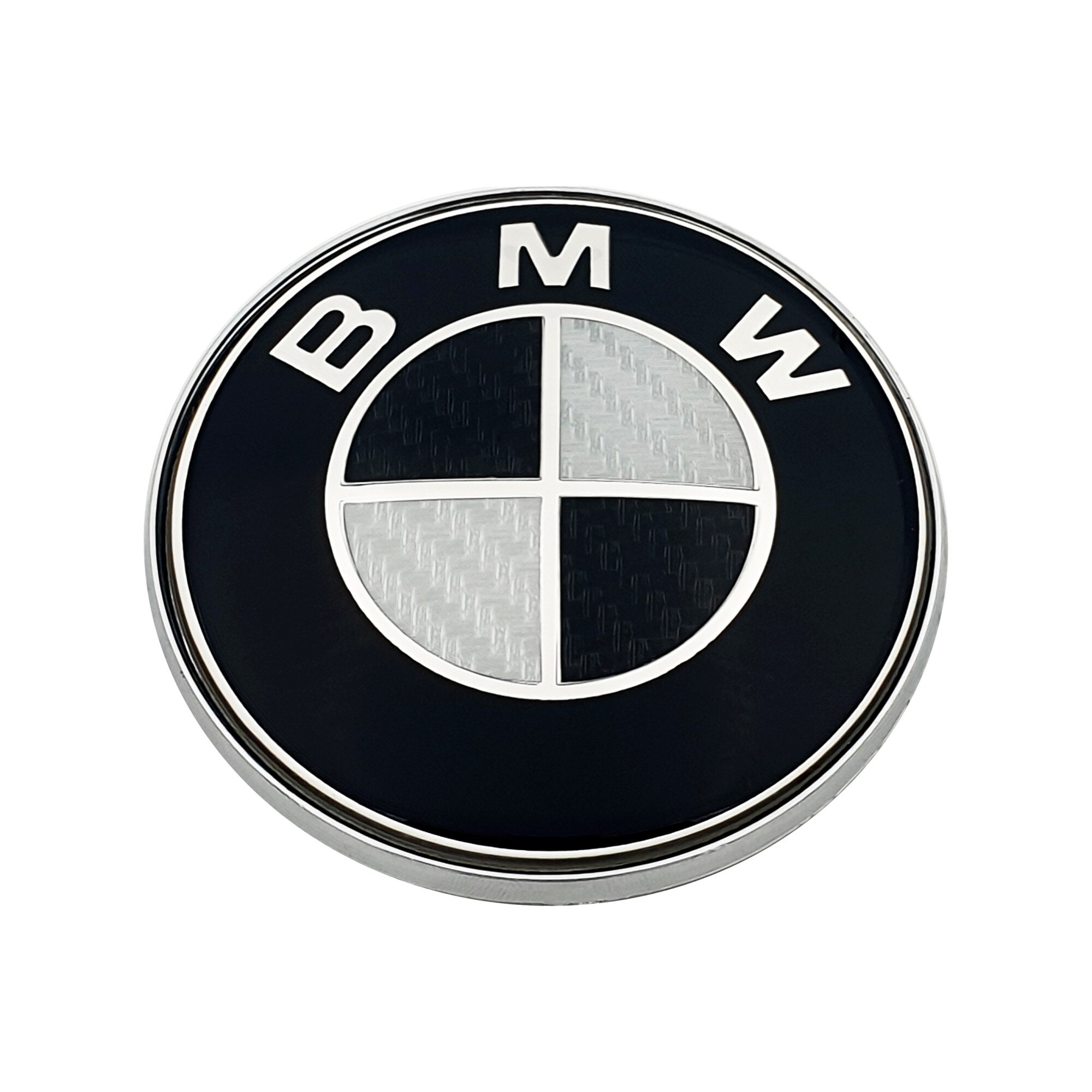 Emblema Portbagaj BMW, 74mm, White/Carbon