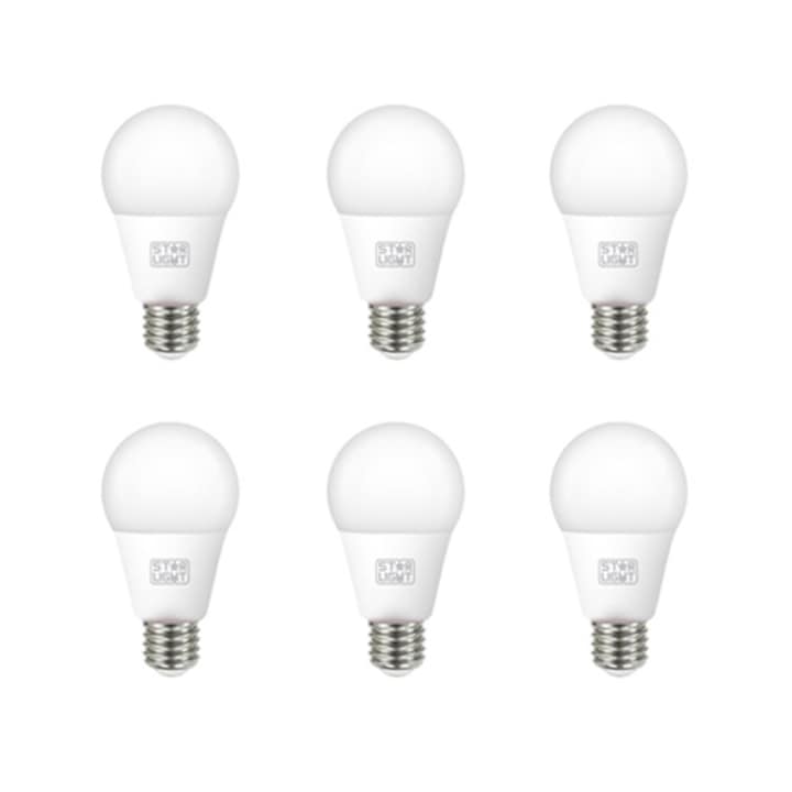 Set 6 becuri LED Star-Light, E27, 12W (110W), 1500 lm, lumina calda (3000K), clasa energetica E