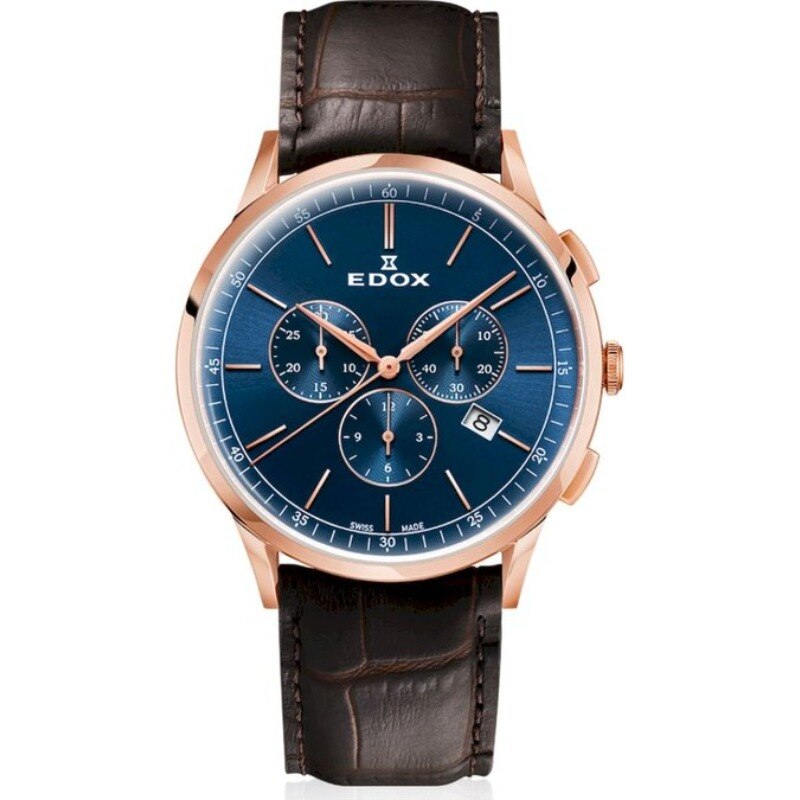 Ceas analogic pentru barbati, Edox, 1023637RCBUIR, Quartz, Cronograf, 5 ATM, Multicolor