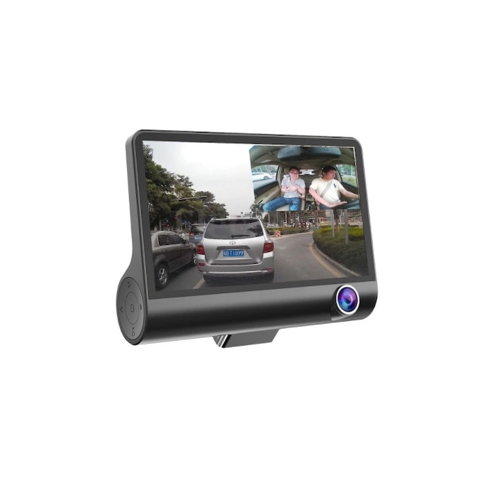 Видеорегистратор viMAG Blackbox, Full-HD, 3 камери - предна / задна / вътрешна, 4-инчов дисплей, G сензор, 170 градуса