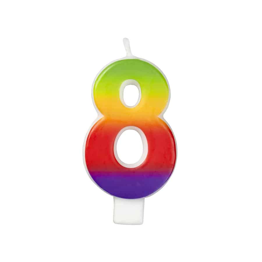 Lumanare multicolor cifra opt, Wilton