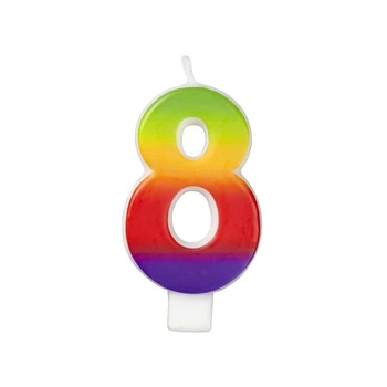 Lumanare multicolor cifra opt, Wilton Lumanare multicolor cifra opt, Wilton