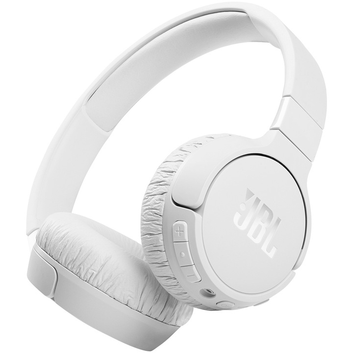 Аудио слушалки On-ear JBL Tune 660NC, Wireless, Active noise cancelling, Bluetooth, Вокален асистент, Бял