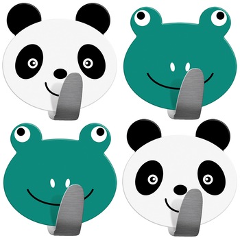 Set 4 x Carlig de perete autoadeviz Panda+ Frogs, Multicolor Set 4 x Carlig de perete autoadeviz Panda+ Frogs, Multicolor