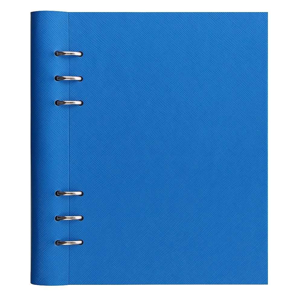 Agenda A5 nedatata cu rezerve si inele FILOFAX Clipbook Classic, Saffiano Fluoro Blue