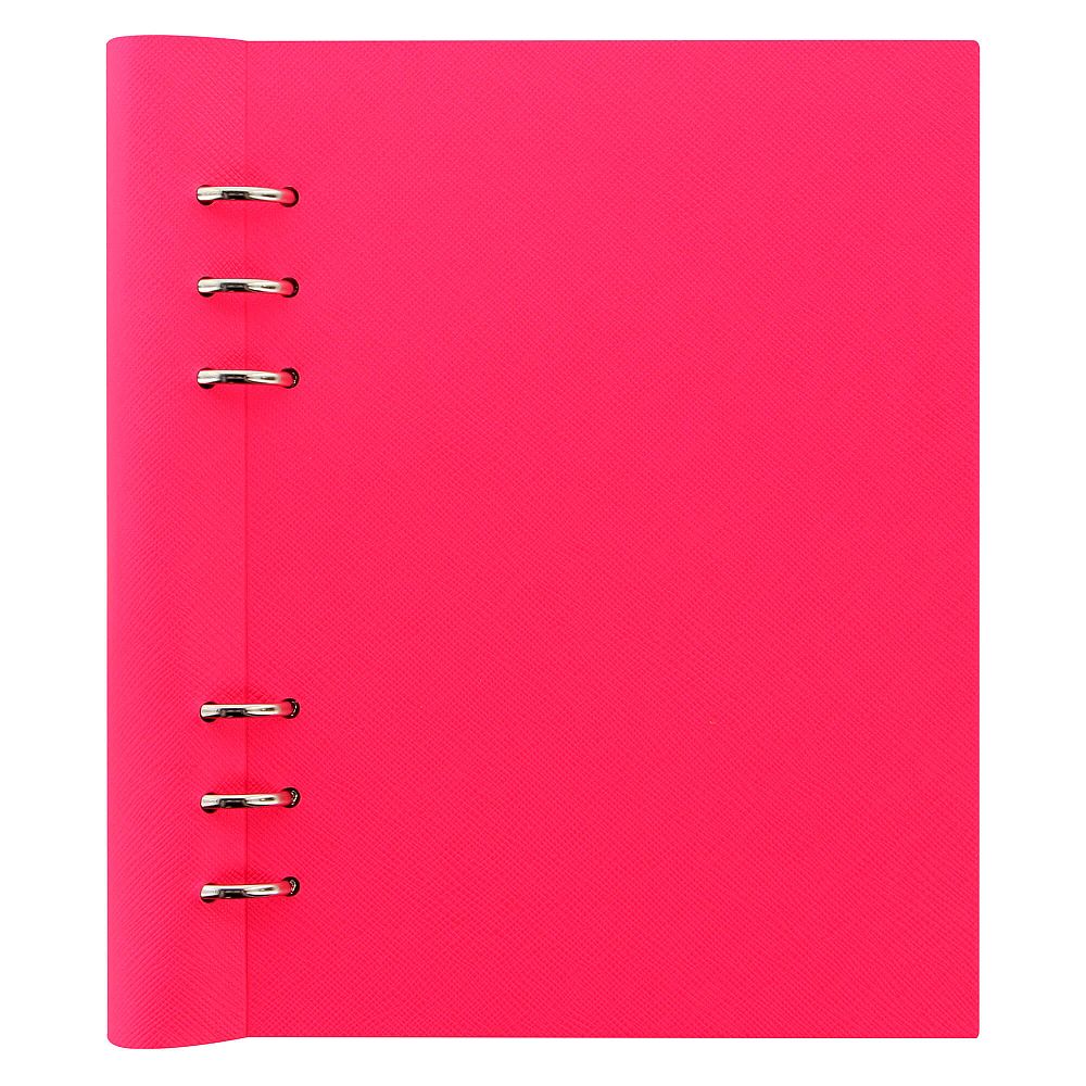 Agenda A5 nedatata cu rezerve si inele FILOFAX Clipbook Classic, Saffiano Fluoro Pink
