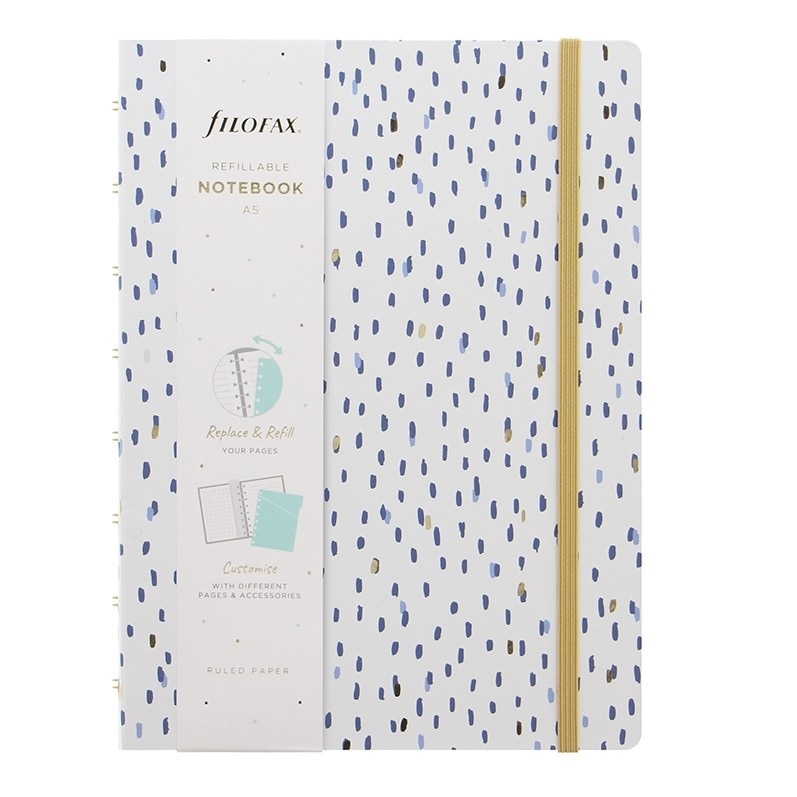 Agenda A5 nedatata cu spirala si rezerve FILOFAX Notebook Indigo Rain
