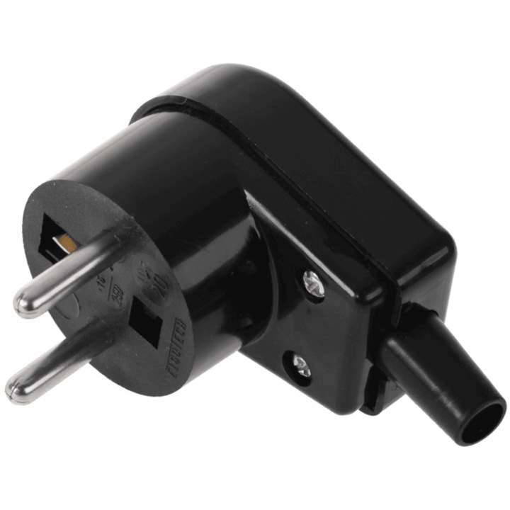 Stecher schuko 90 de grade wt-20s negru