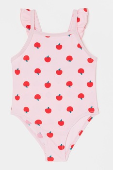 OVS, Costum de baie intreg cu volane, Roz pal/Rosu, 74 CM OVS, Costum de baie intreg cu volane, Roz pal/Rosu, 74 CM