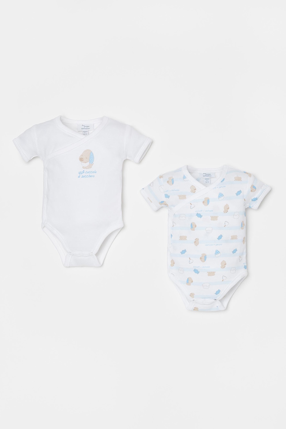 OVS, Set de body-uri de bumbac cu maneci scurte - 2 piese, Alb