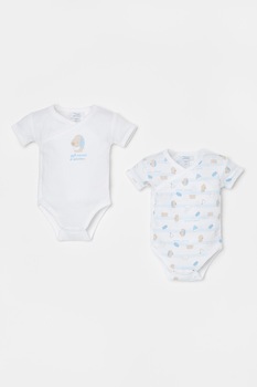 OVS, Set de body-uri de bumbac cu maneci scurte - 2 piese, Alb OVS, Set de body-uri de bumbac cu maneci scurte - 2 piese, Alb