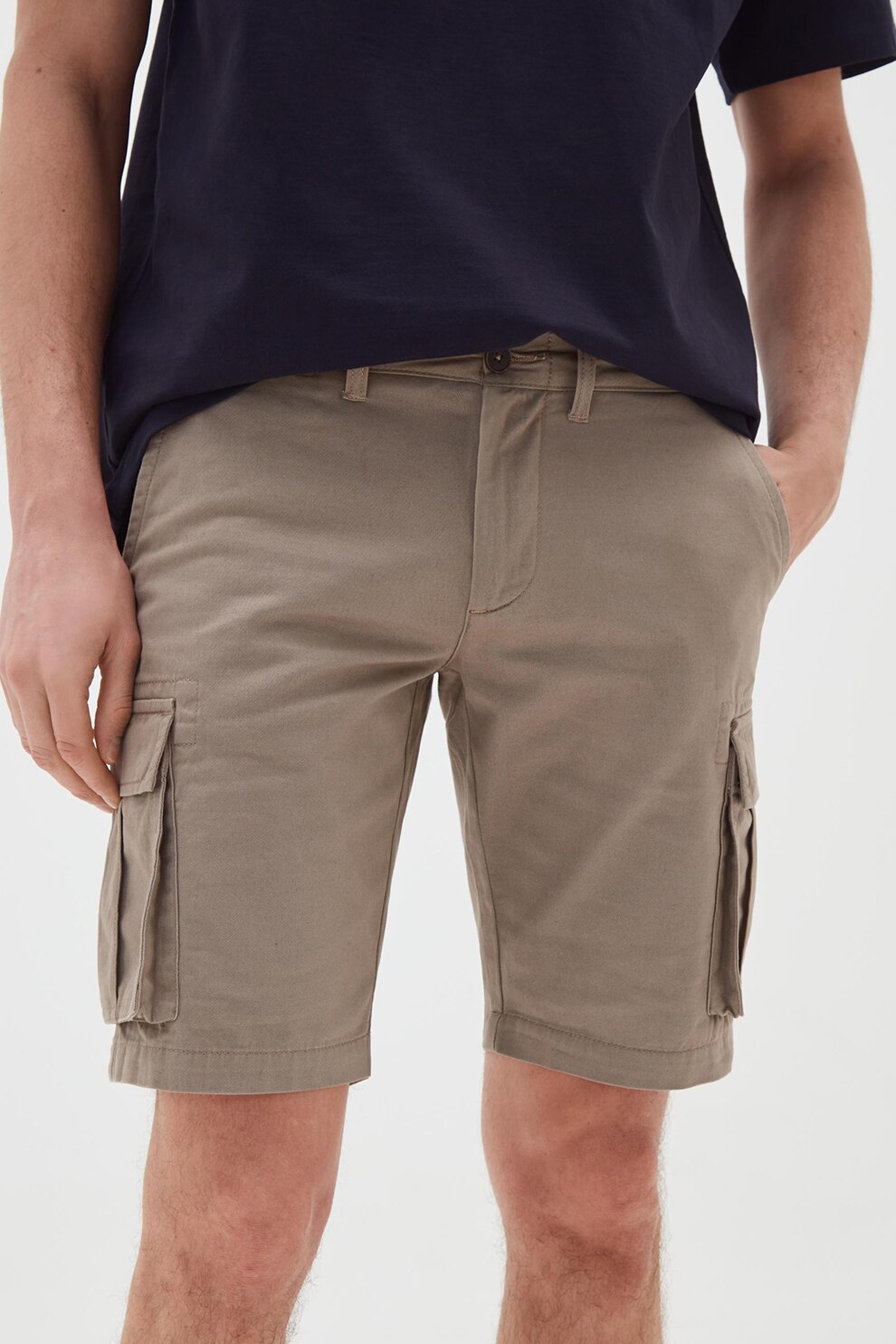 OVS, Pantaloni scurti cargo de bumbac, Maro nisip