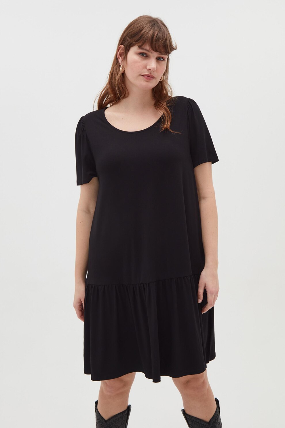 OVS, Rochie lejera cu decolteu rotund, Negru