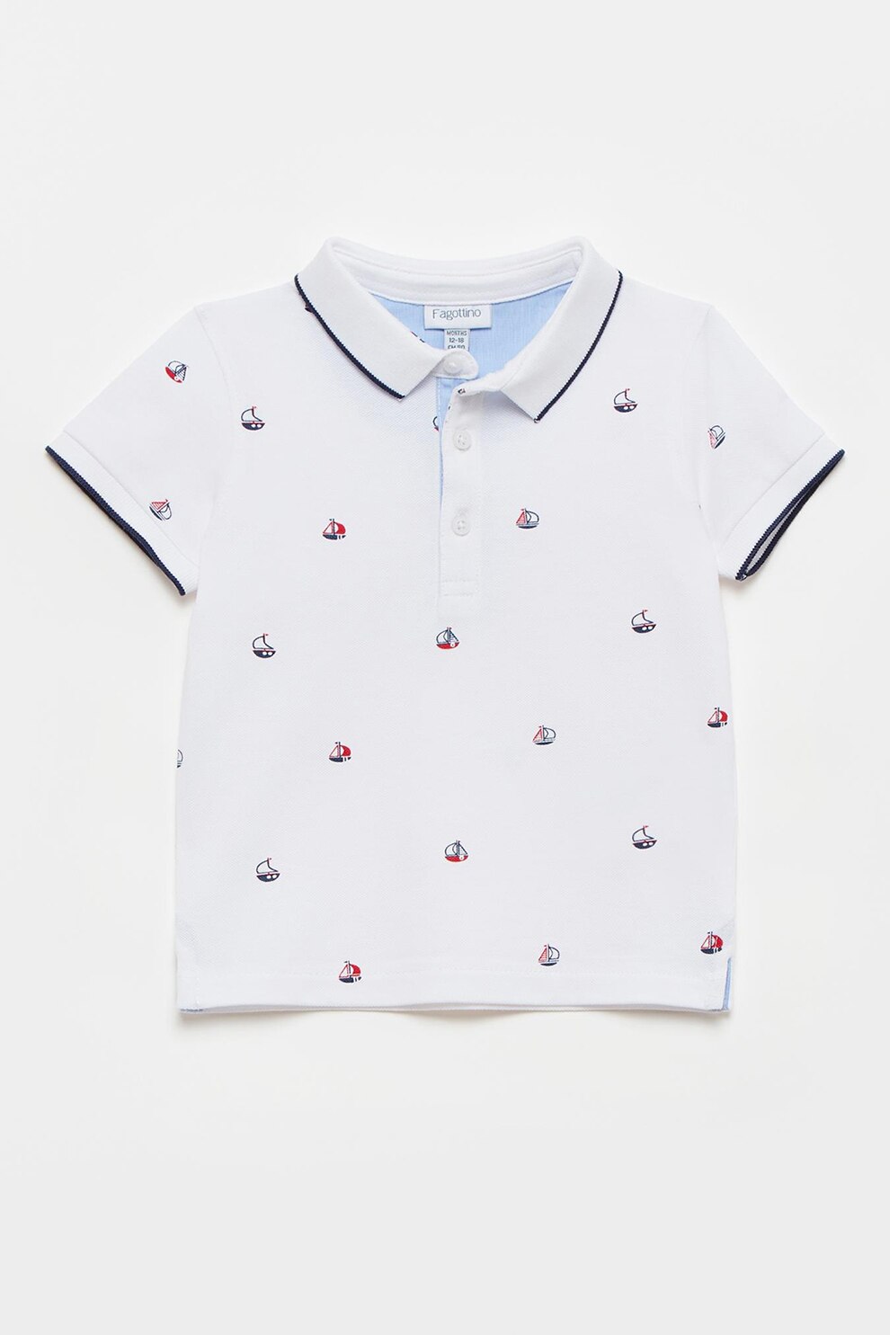 OVS, Tricou polo cu model grafic, Alb