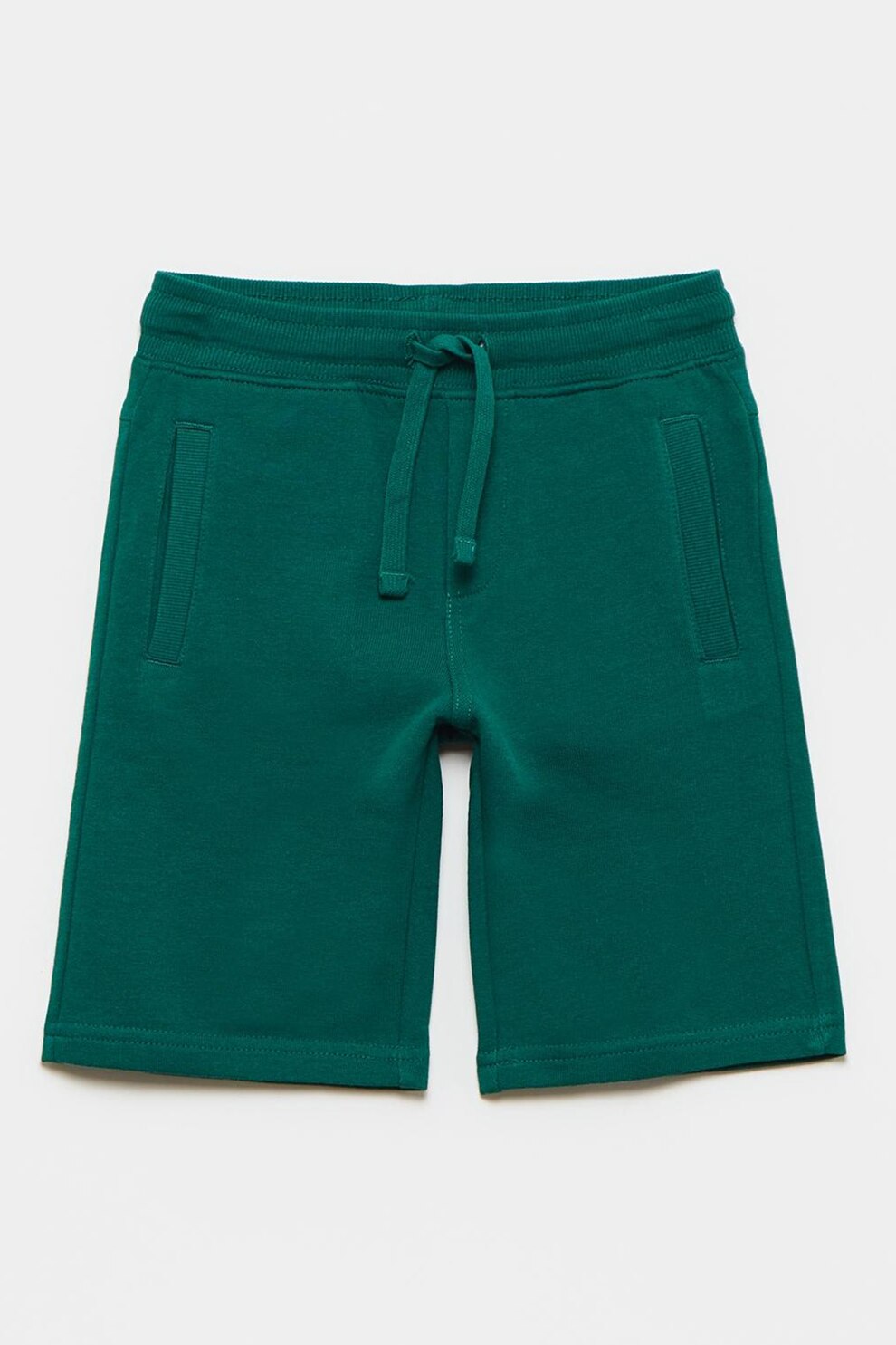 OVS, Bermude din jerseu cu snur in talie, Verde forest