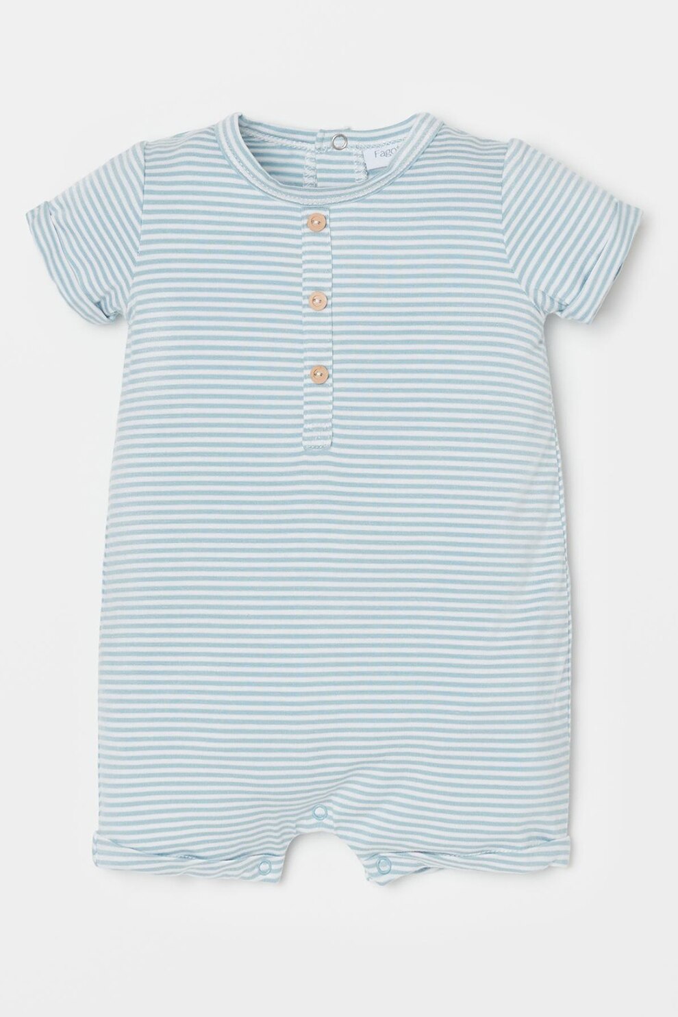 OVS, Salopeta cu dungi si fenta cu nasturi, bleu, alb, 74 CM Standard