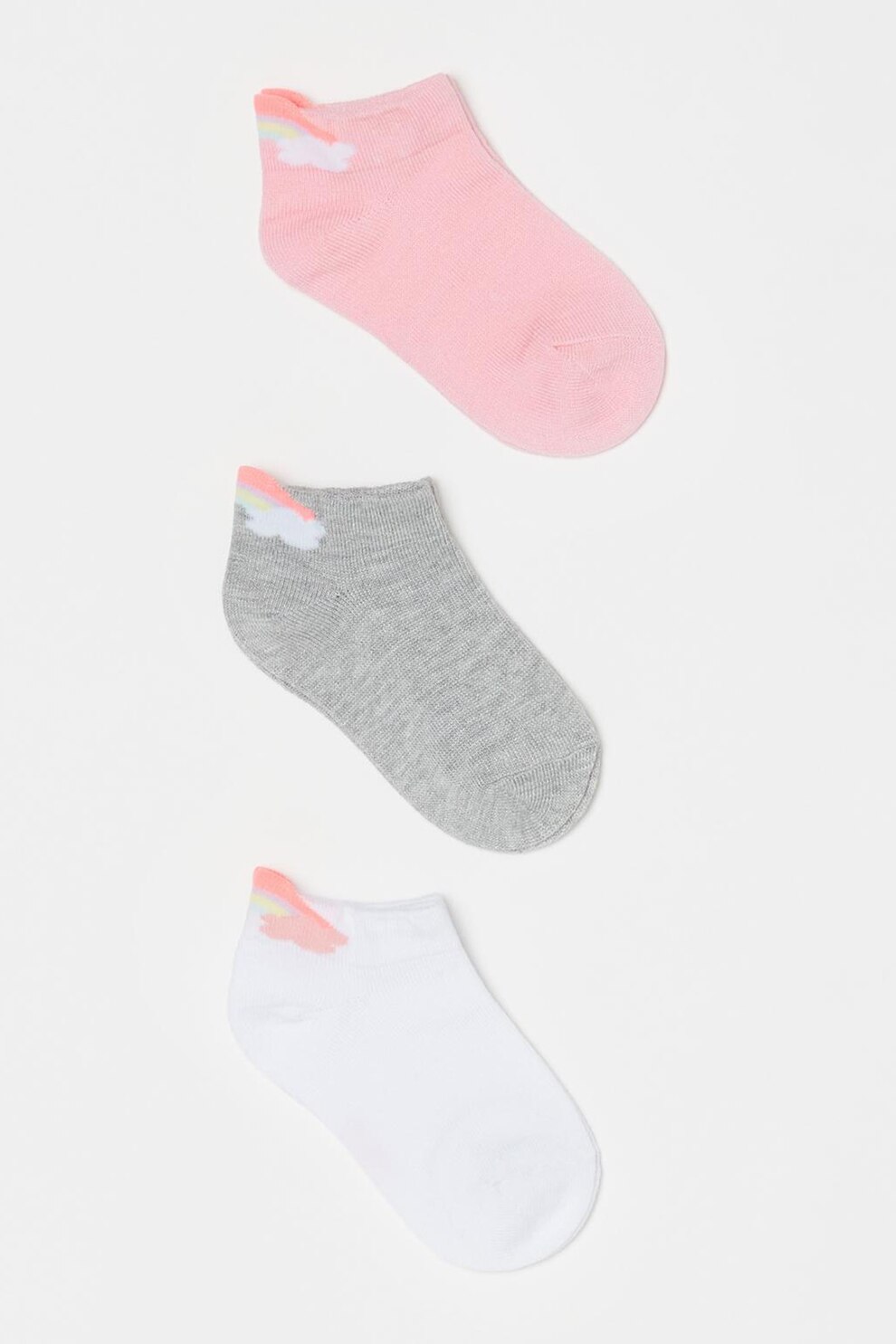 OVS, Set de sosete - 3 perechi, Alb/Roz/Gri